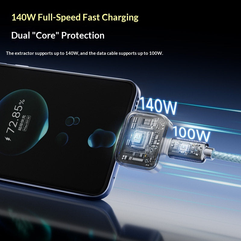 140W Auto-Disconnect Smart Charger – AI-Powered Physical Ejection & PD Fast Charging for Total Battery Protection