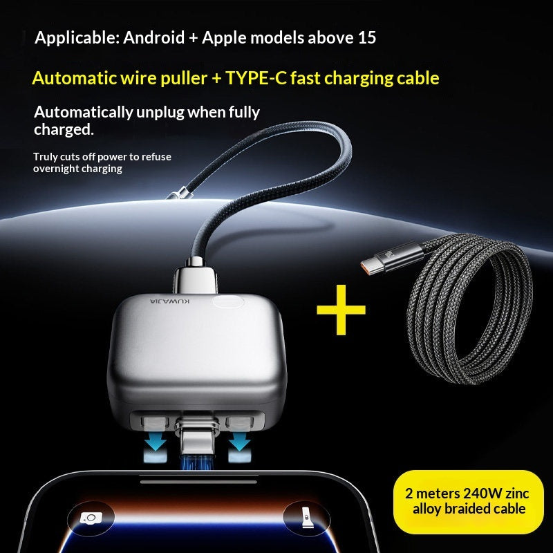 140W Auto-Disconnect Smart Charger – AI-Powered Physical Ejection & PD Fast Charging for Total Battery Protection