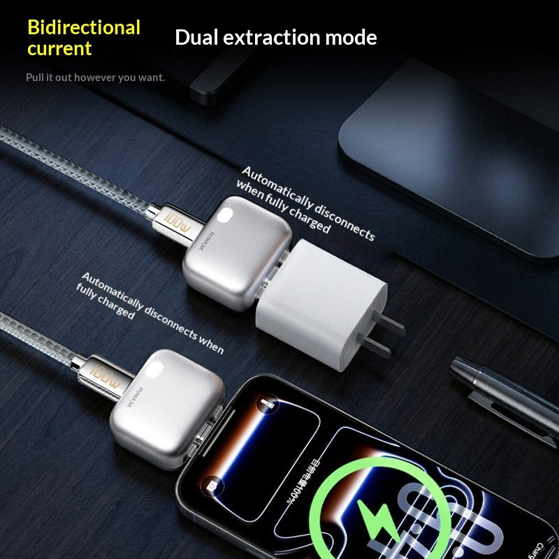 140W Auto-Disconnect Smart Charger – AI-Powered Physical Ejection & PD Fast Charging for Total Battery Protection