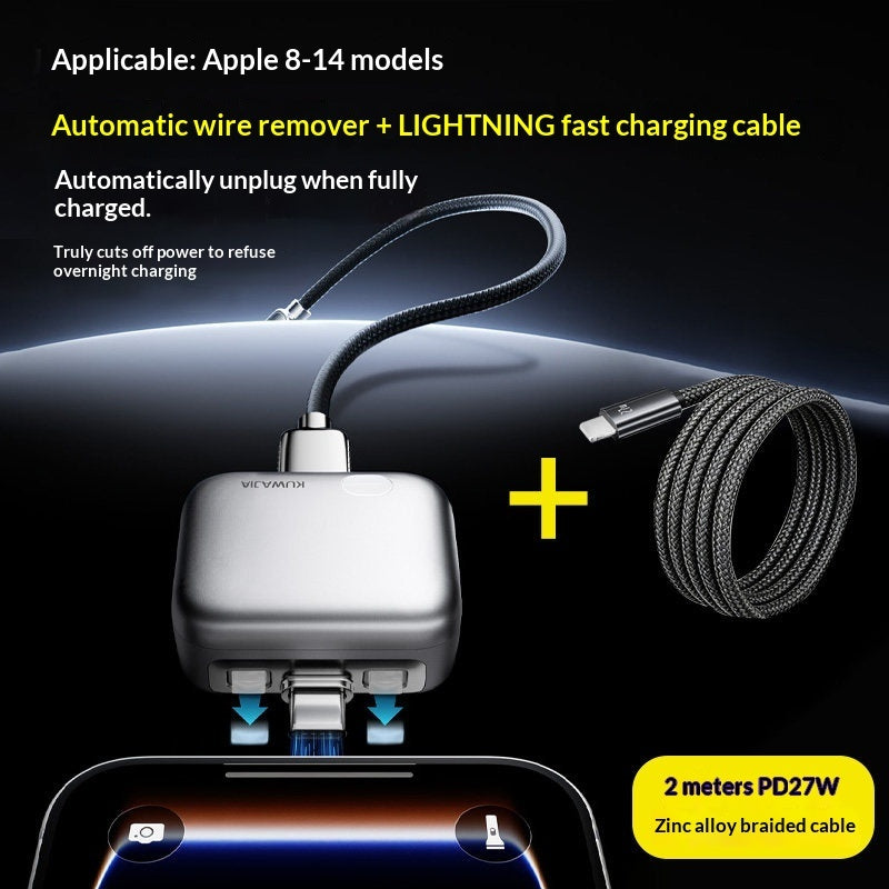 140W Auto-Disconnect Smart Charger – AI-Powered Physical Ejection & PD Fast Charging for Total Battery Protection