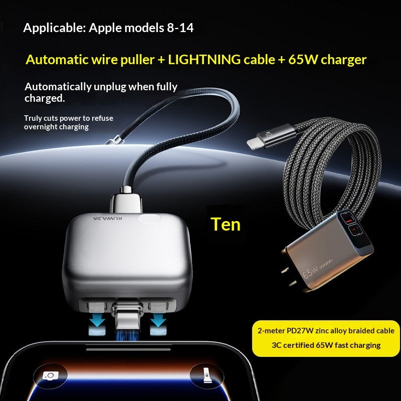 140W Auto-Disconnect Smart Charger – AI-Powered Physical Ejection & PD Fast Charging for Total Battery Protection